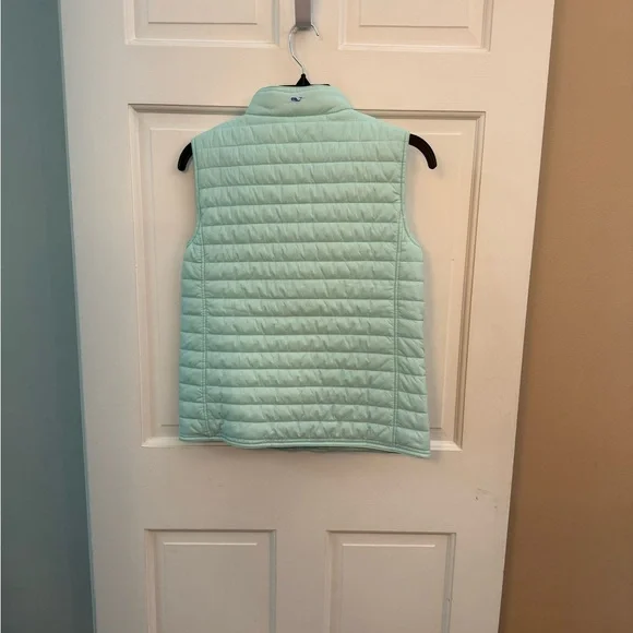 Vineyard Vines Kids' Light Aqua Quilted Vest size 14 Large - Picture 2 of 3